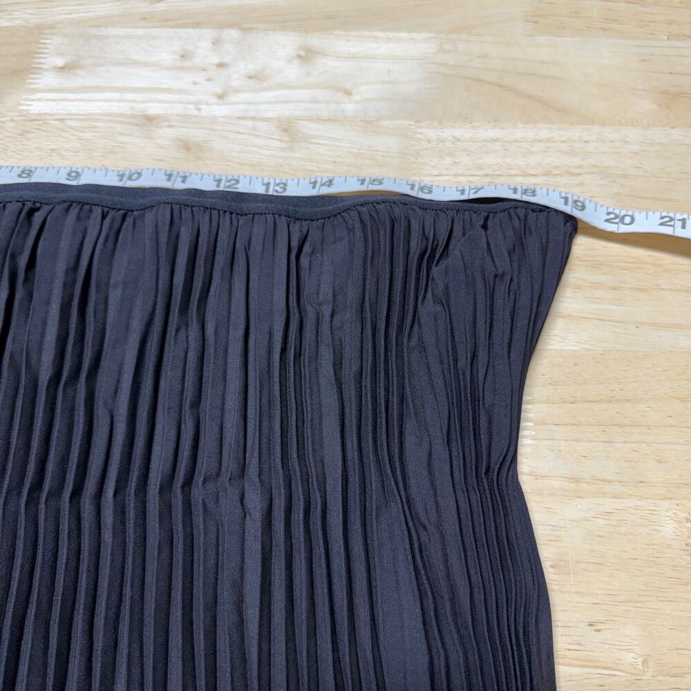 Eileen Fisher NWT Woven Wool Silk Pleated A-Line Midi Maxi Skirt Black Size 1X - Picture 7 of 9